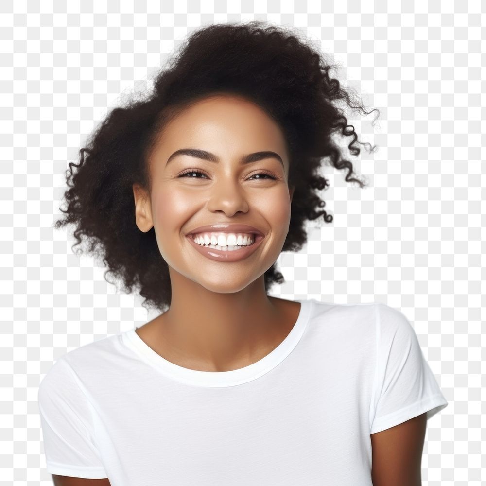 PNG  Woman portrait smiling teeth. AI generated Image by rawpixel.