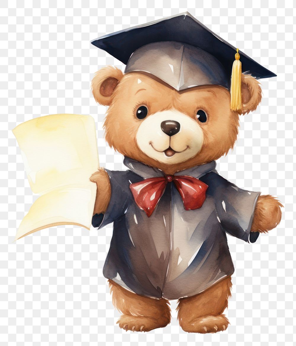 PNG Bear student cartoon toy white background. AI generated Image by rawpixel.