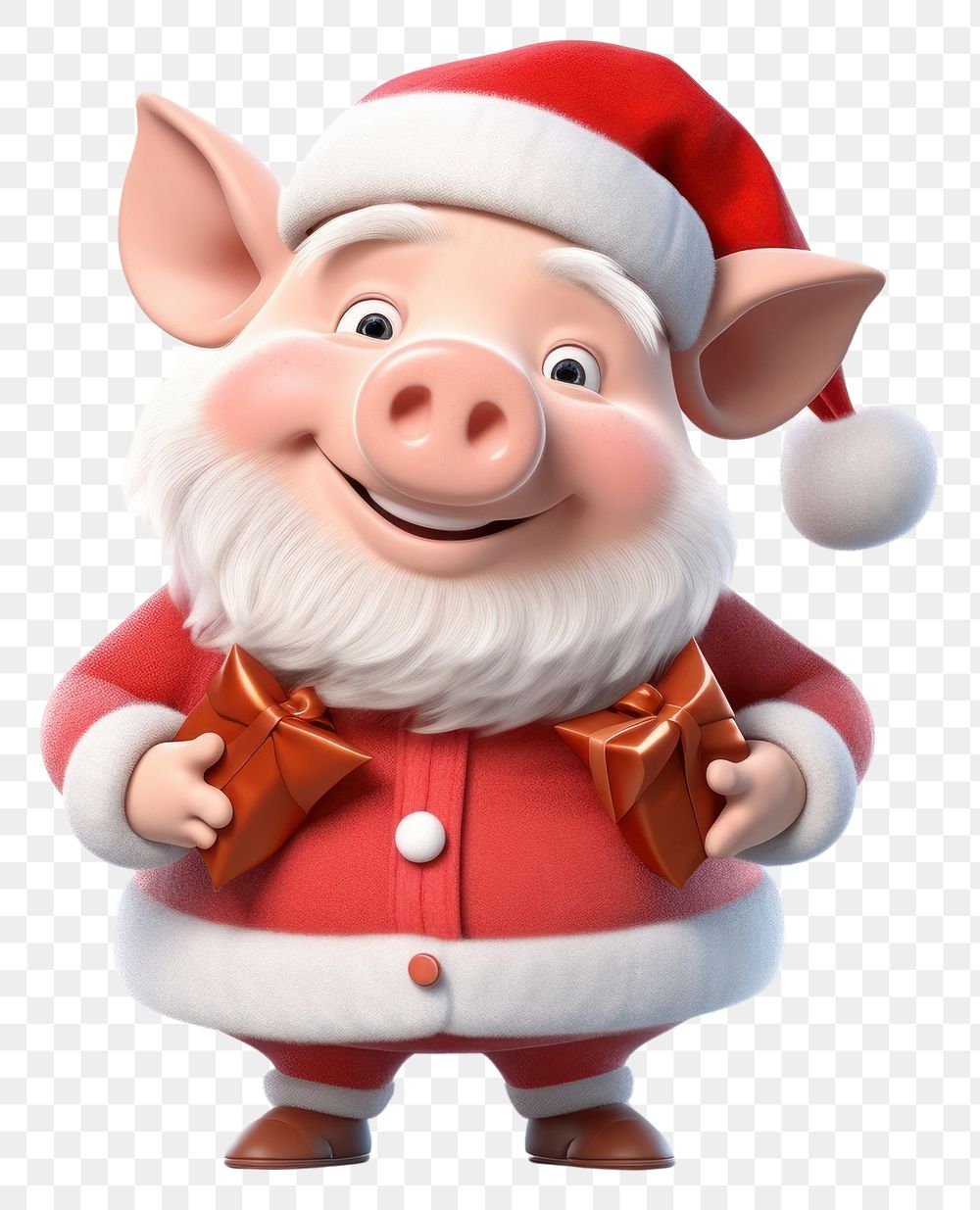 PNG  Pig santa mammal cute representation. AI generated Image by rawpixel.