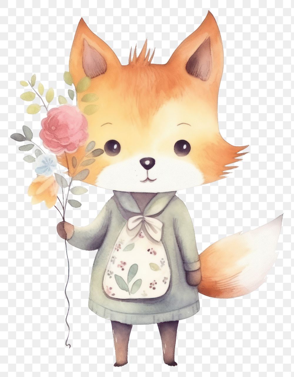 PNG Bouquet animal cartoon cute. AI generated Image by rawpixel.