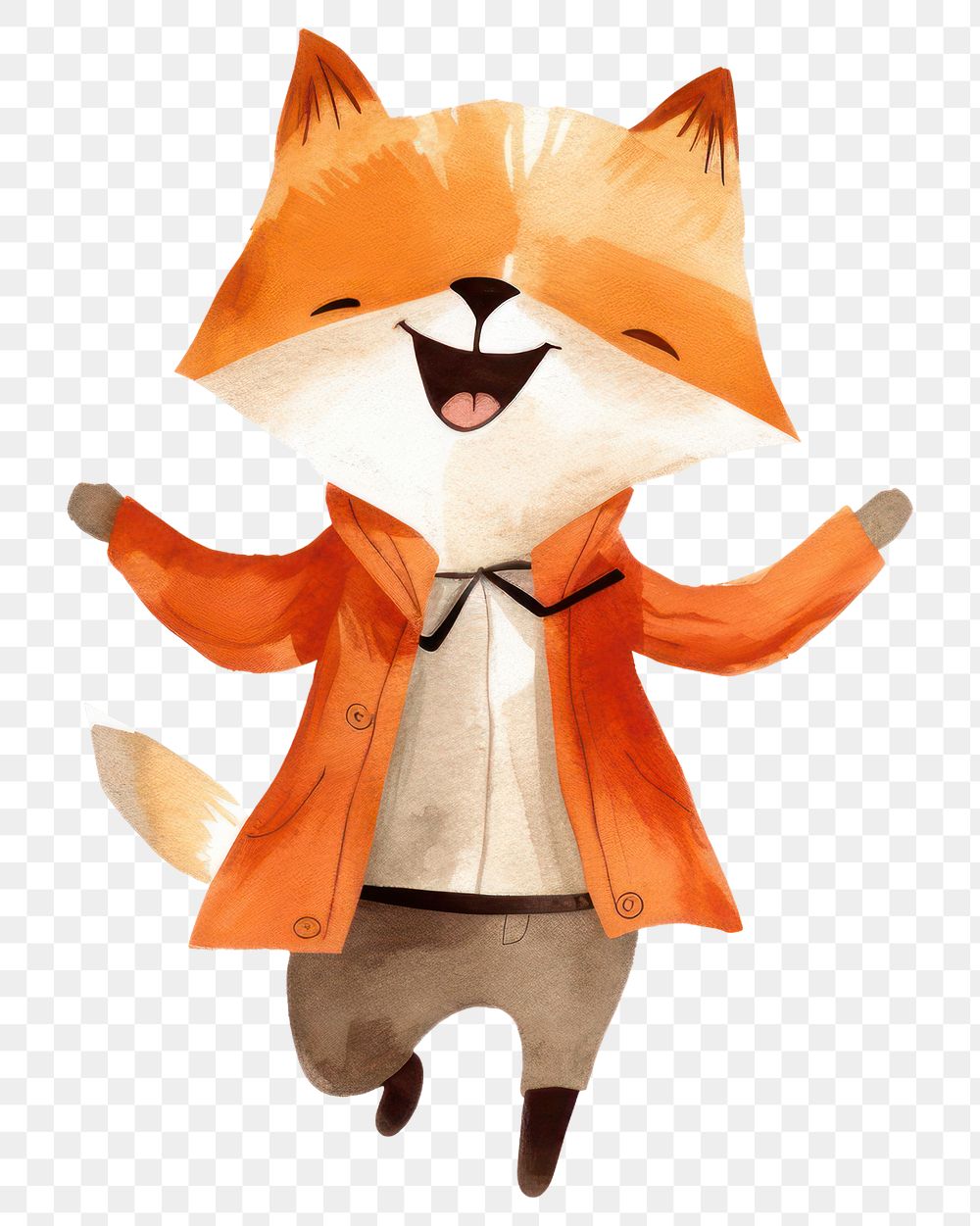 PNG Cartoon nature fox representation. AI generated Image by rawpixel.