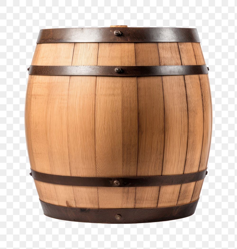 PNG  Wooden oak barrel keg white background. AI generated Image by rawpixel.