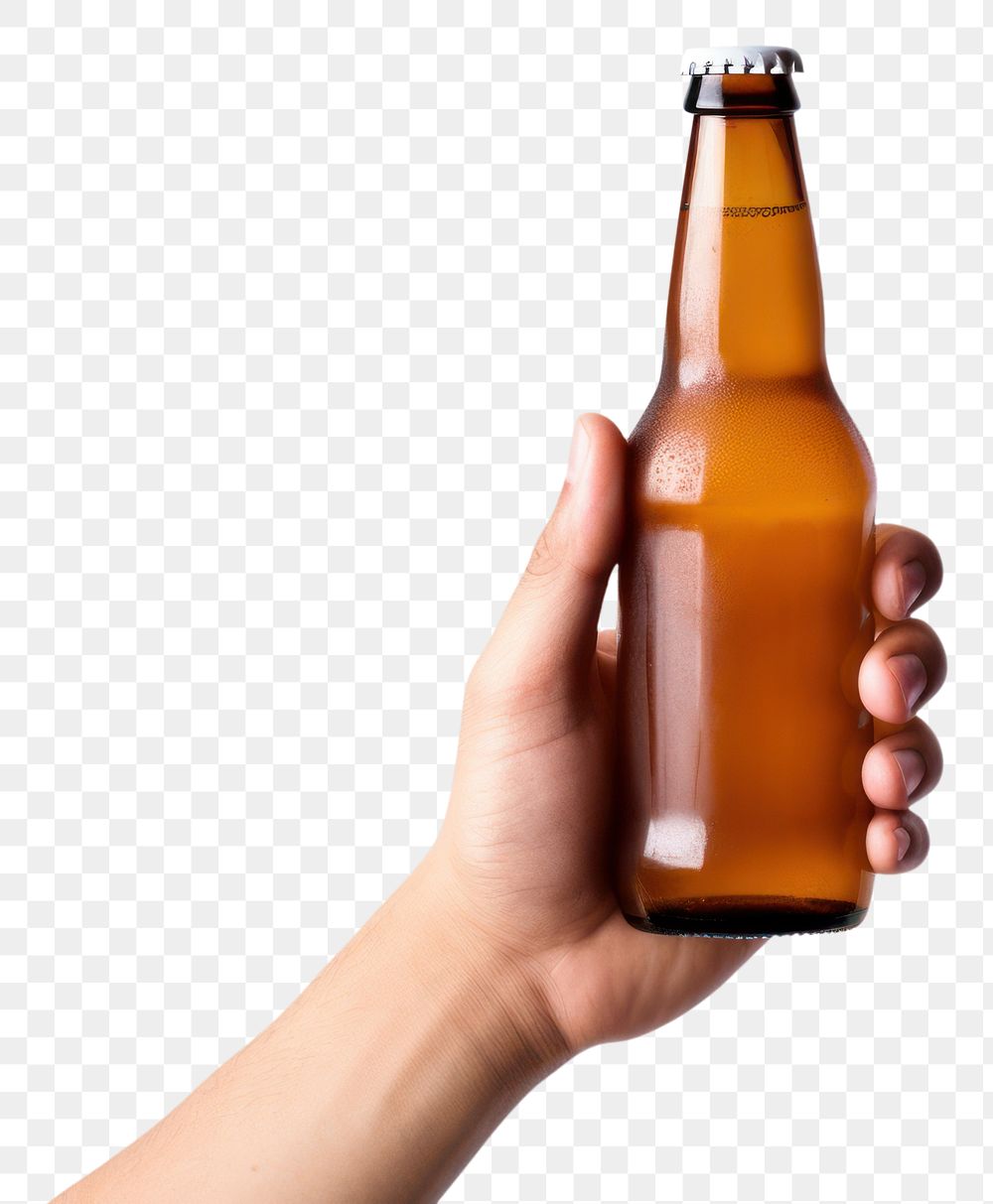 PNG Beer holding bottle glass. AI generated Image by rawpixel.