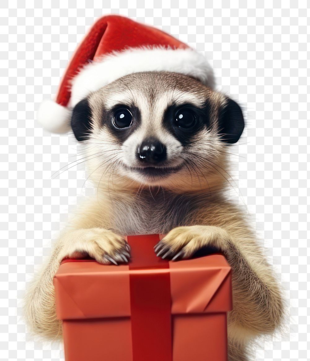 PNG  Animal christmas mammal gift. AI generated Image by rawpixel.