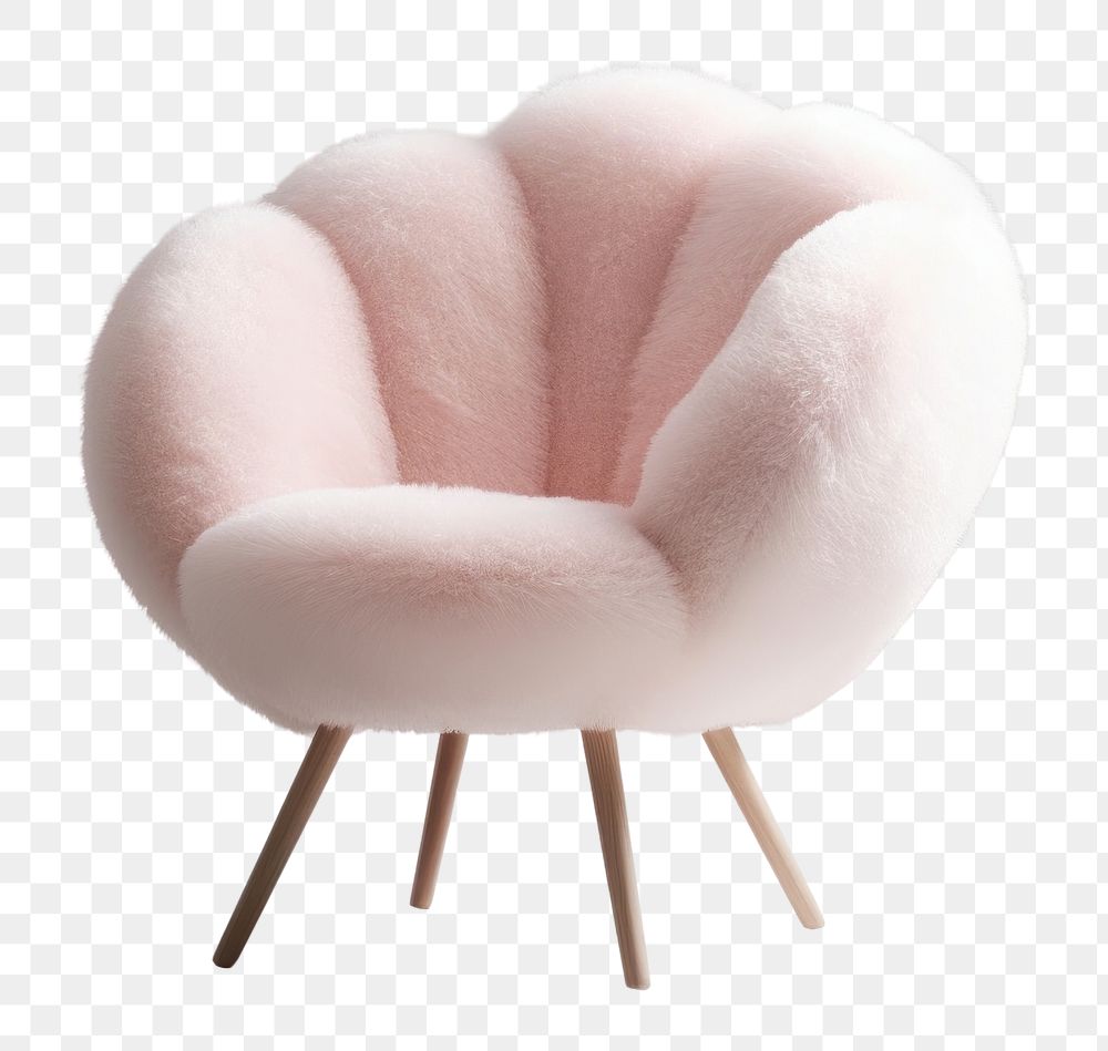 PNG Pink fluffy armchair, home furniture. AI generated Image by rawpixel.