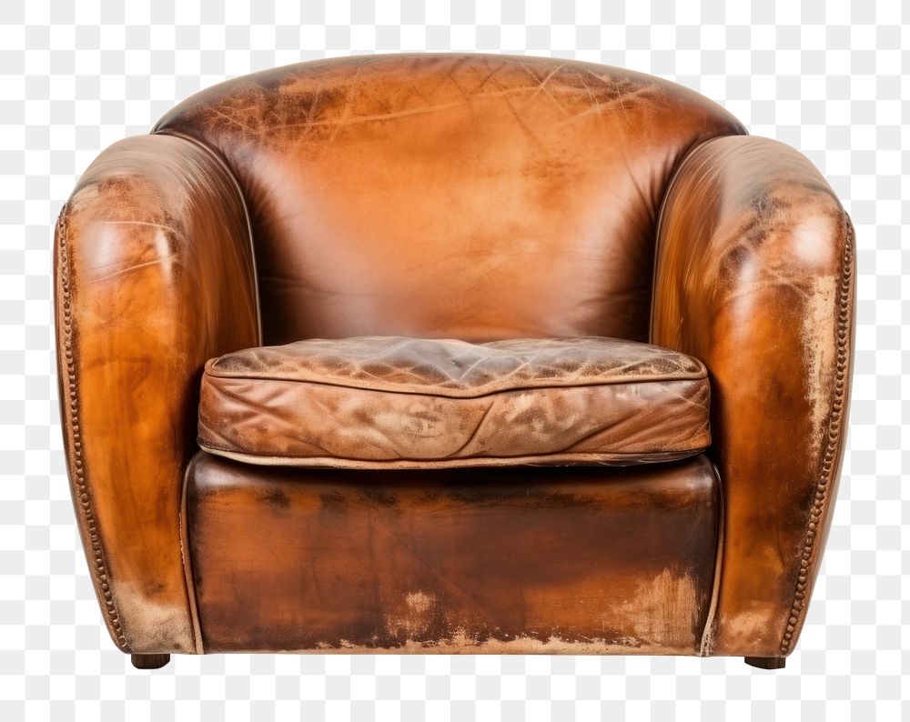 PNG Vintage leather armchair. AI generated Image by rawpixel.