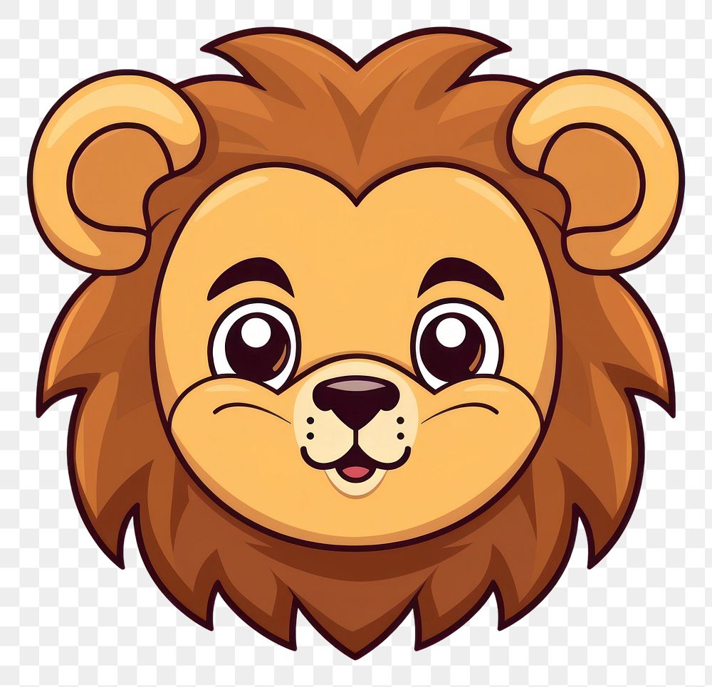 PNG A lion face mammal animal white background. AI generated Image by rawpixel.