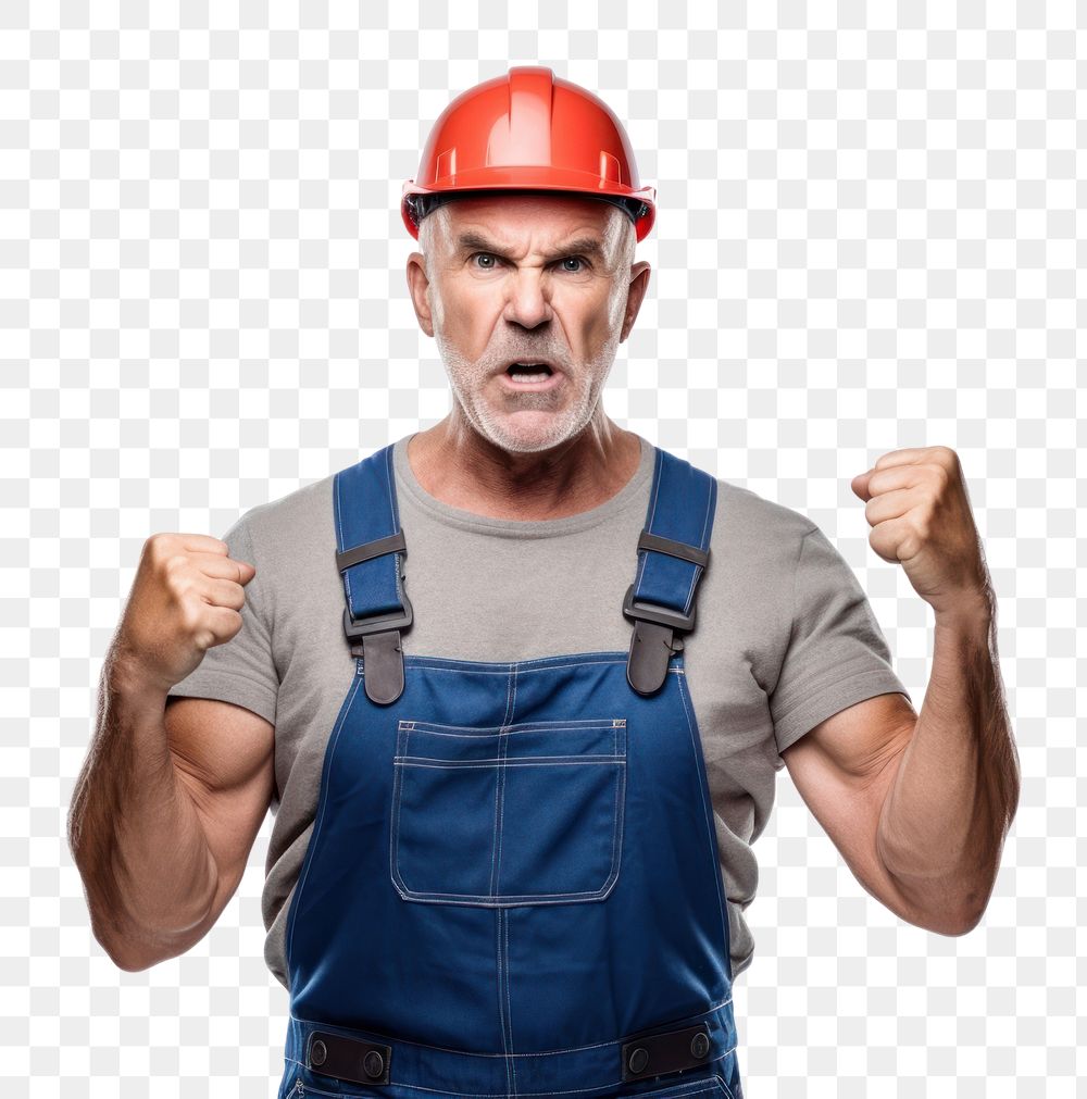 PNG Male plumber standing portrait hardhat. AI generated Image by rawpixel.