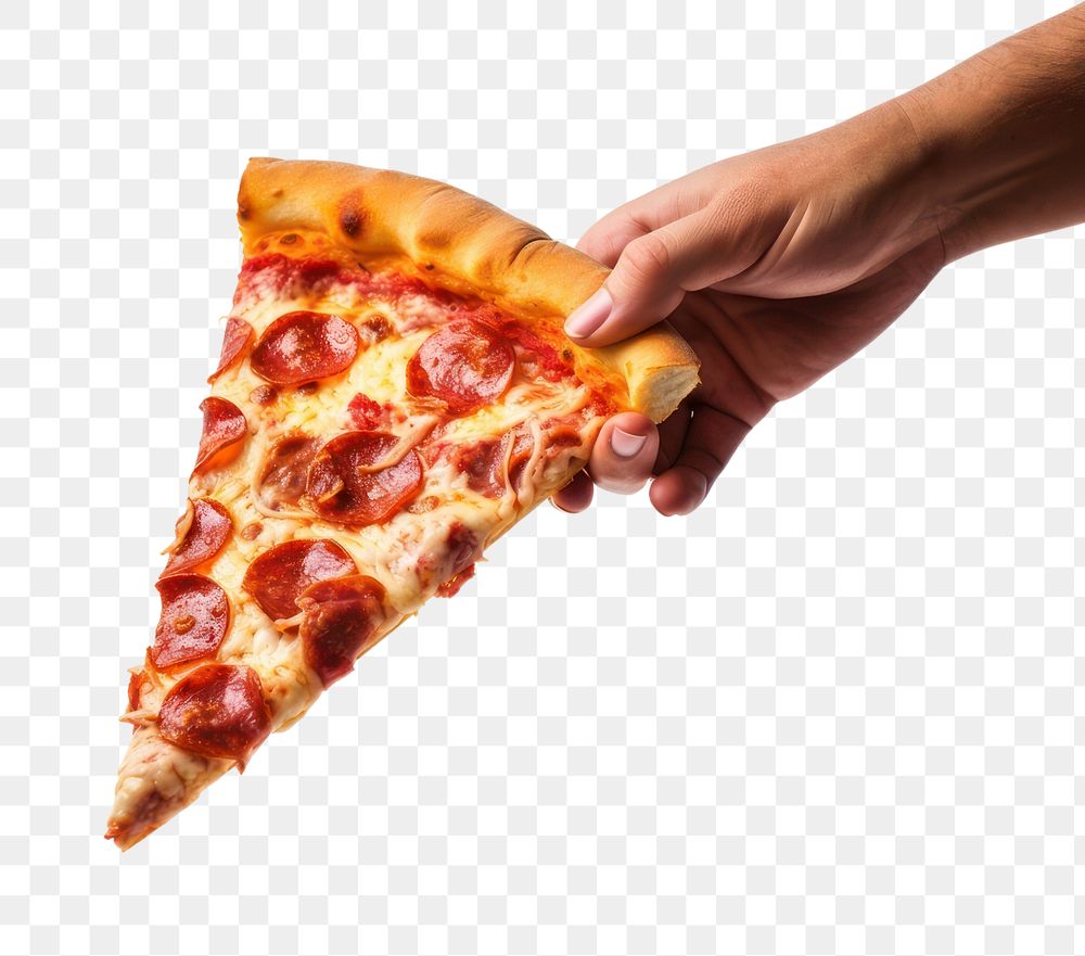 PNG Pizza food hand white background