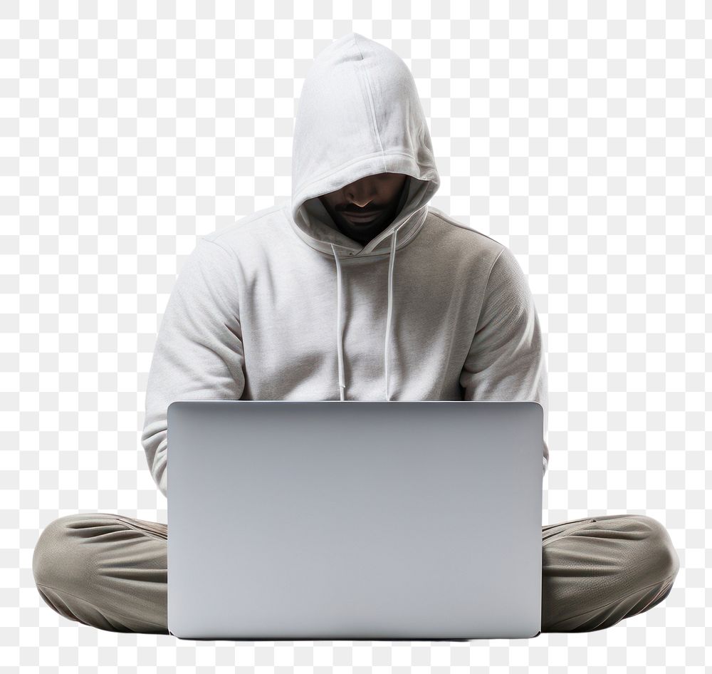 PNG Laptop sweatshirt computer sitting