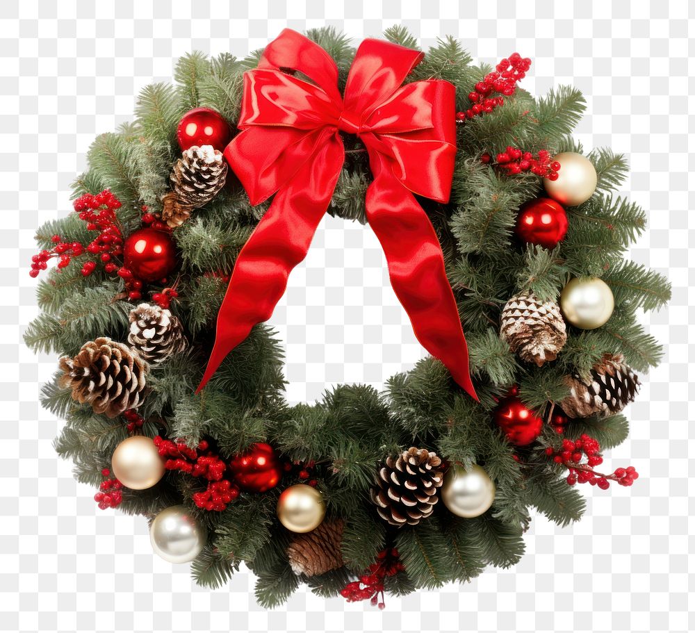 PNG  Christmas wreath white background illuminated celebration. 