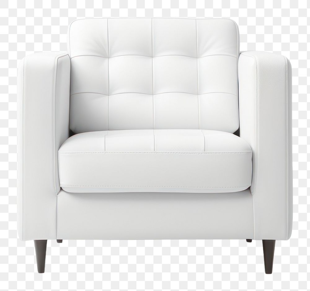 PNG White chair modern furniture armchair. AI generated Image by rawpixel.