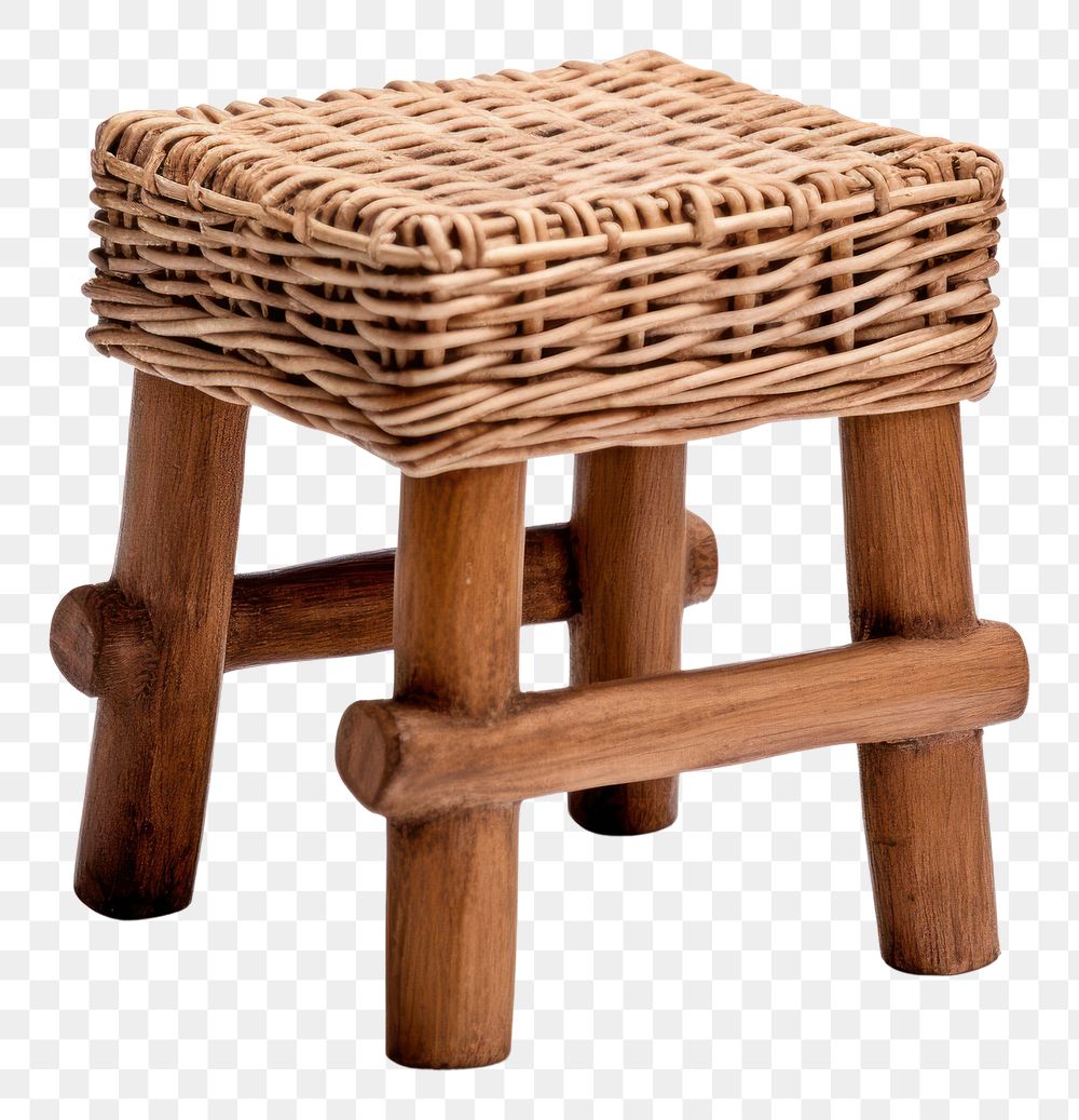 PNG Rattan stool chair. AI generated Image by rawpixel.