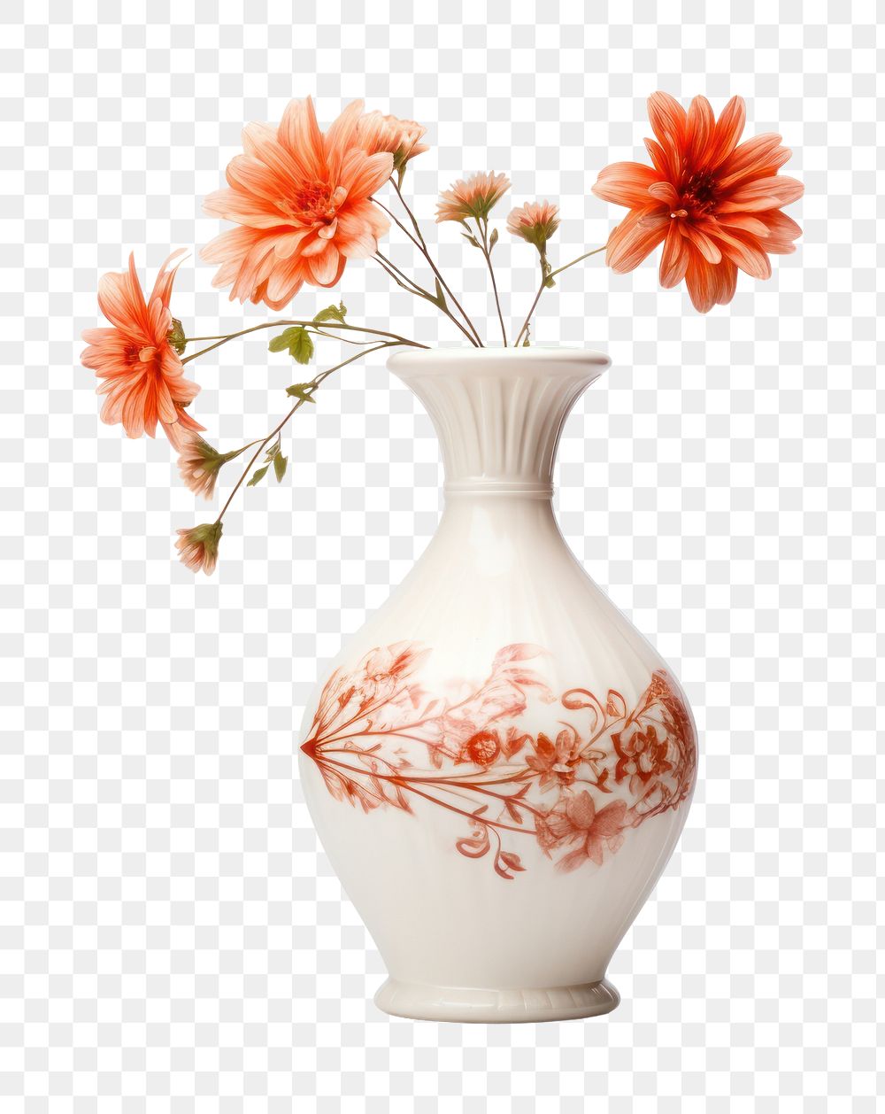 PNG  Vase porcelain flower plant. AI generated Image by rawpixel.