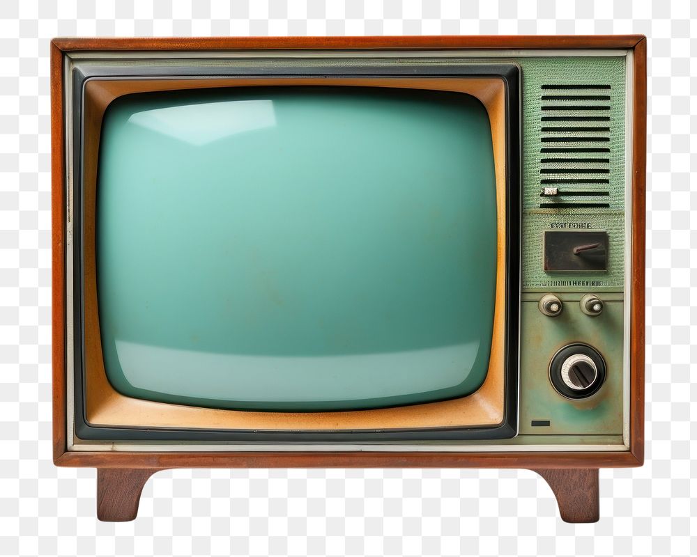 PNG  Retro Style old television screen white background broadcasting