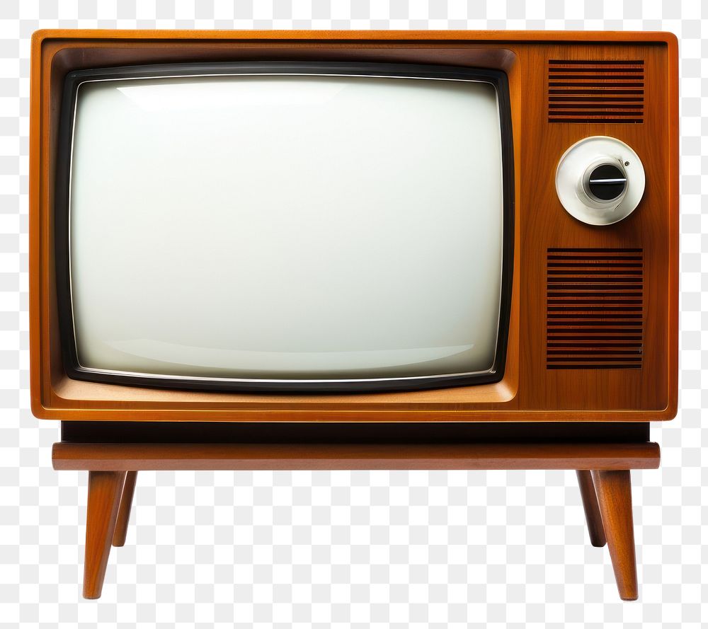 PNG  Retro Style old television screen white background electronics. AI generated Image by rawpixel.