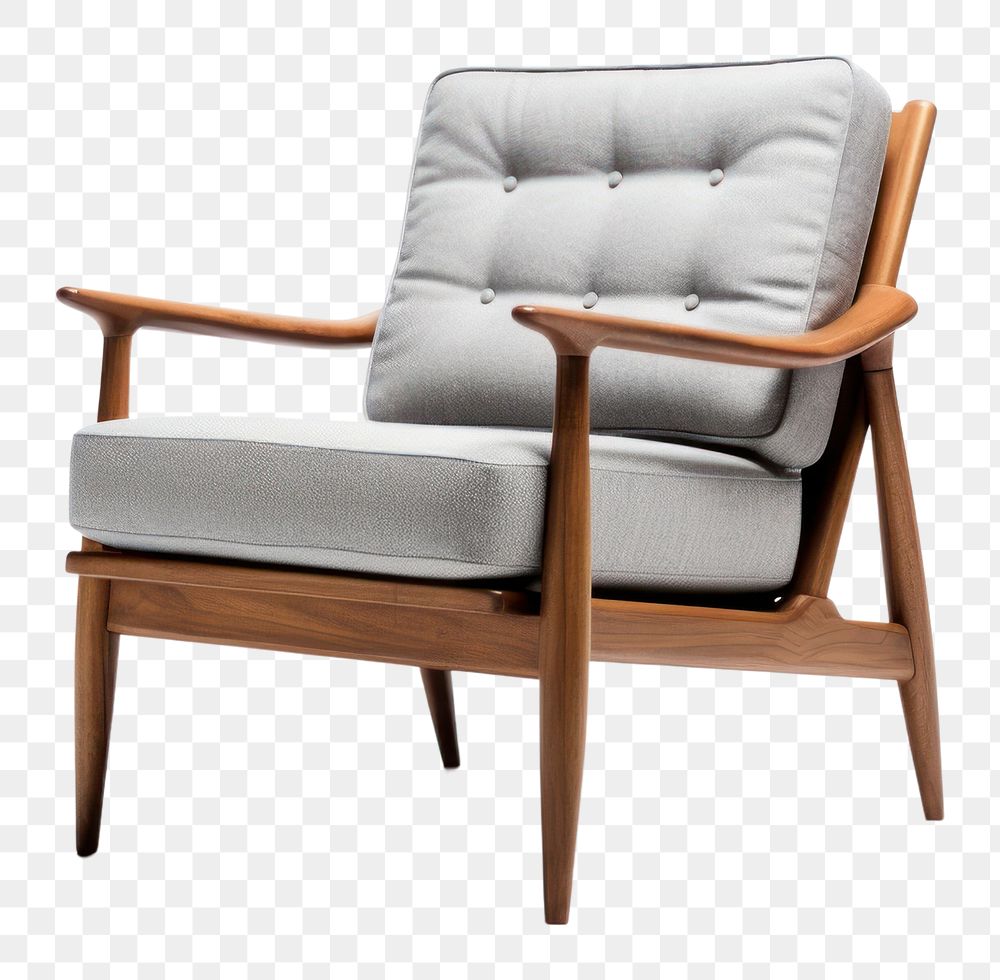 PNG  Mid century armchair furniture  comfortable. AI generated Image by rawpixel.