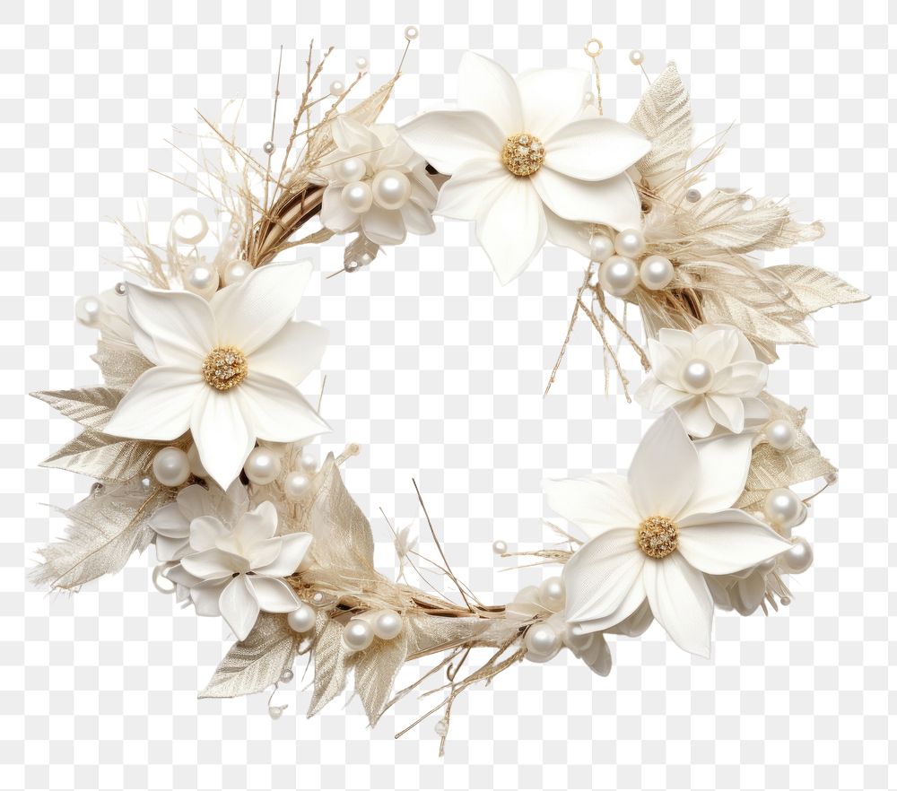 PNG  White christmas wreath white background celebration accessories. 