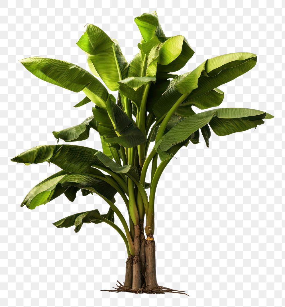 PNG  Banana tree plant leaf white background. AI generated Image by rawpixel.