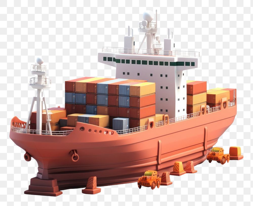PNG Cargo ship vehicle boat transportation. AI generated Image by rawpixel.