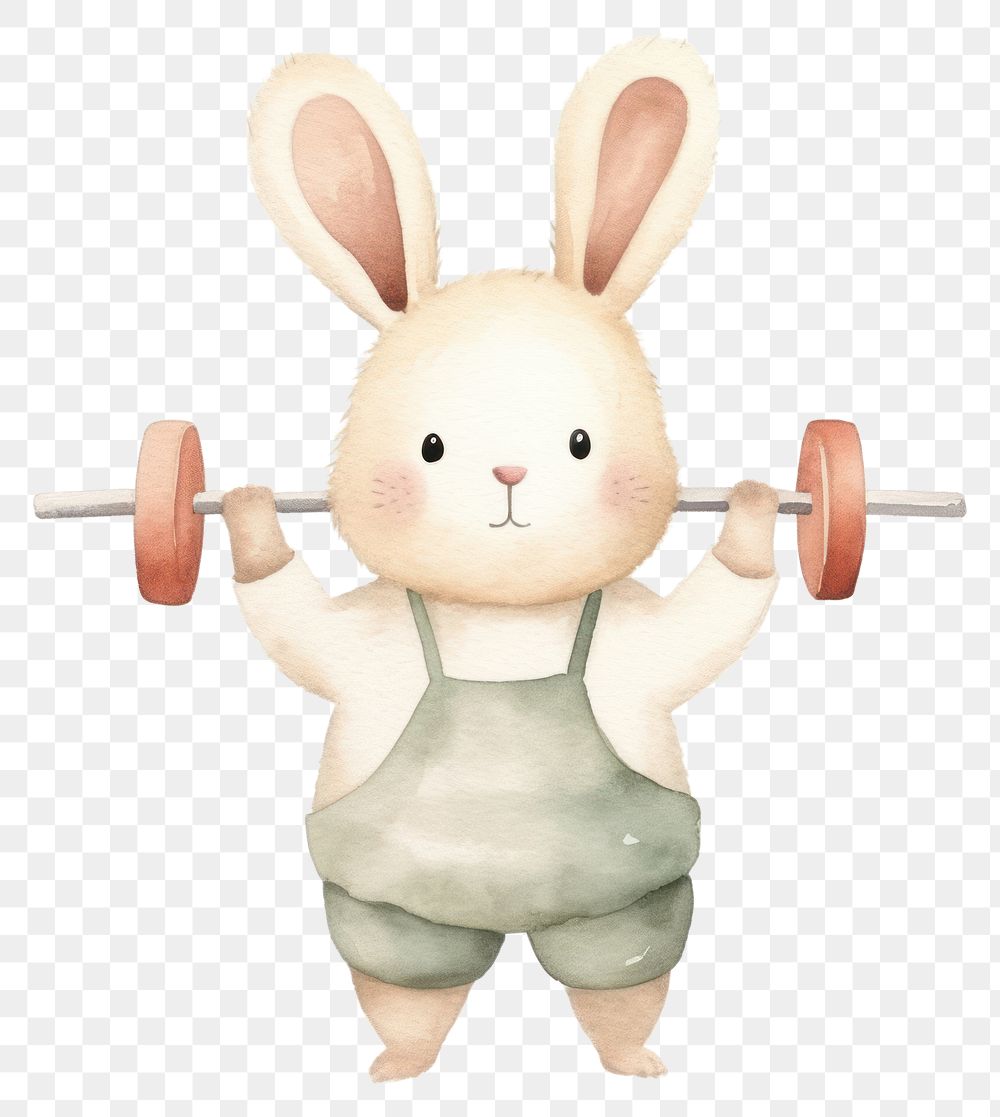 PNG Rabbit Gym cartoon mammal animal. AI generated Image by rawpixel.