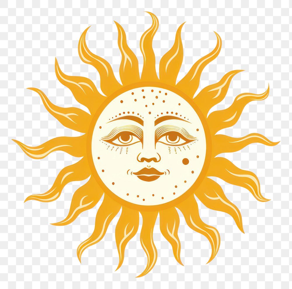 PNG  Sun astrology logo white background representation. AI generated Image by rawpixel.