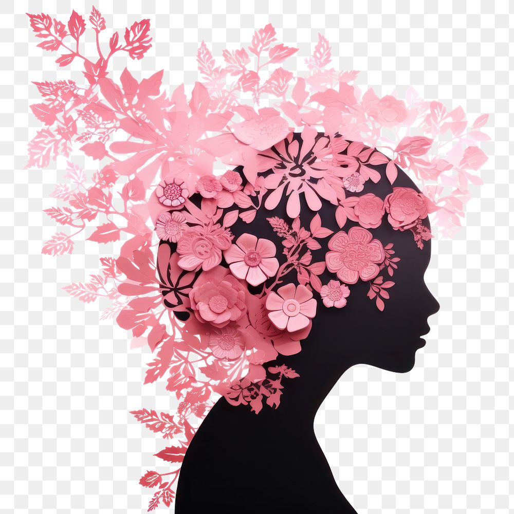 PNG  Silhouette flower adult plant. AI generated Image by rawpixel.