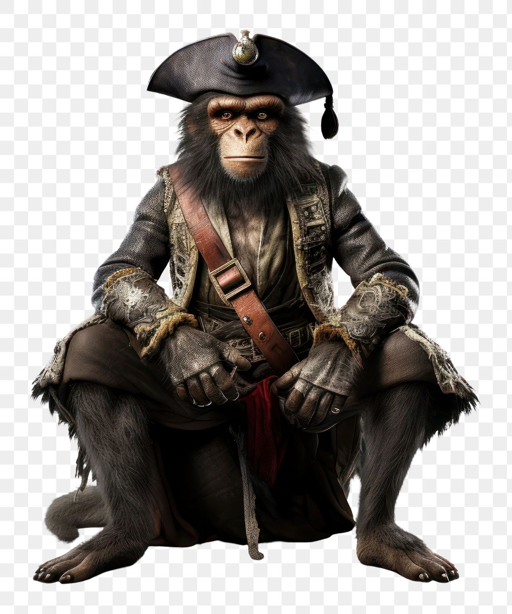 PNG Monkey Pirate monkey wildlife animal. AI generated Image by rawpixel.