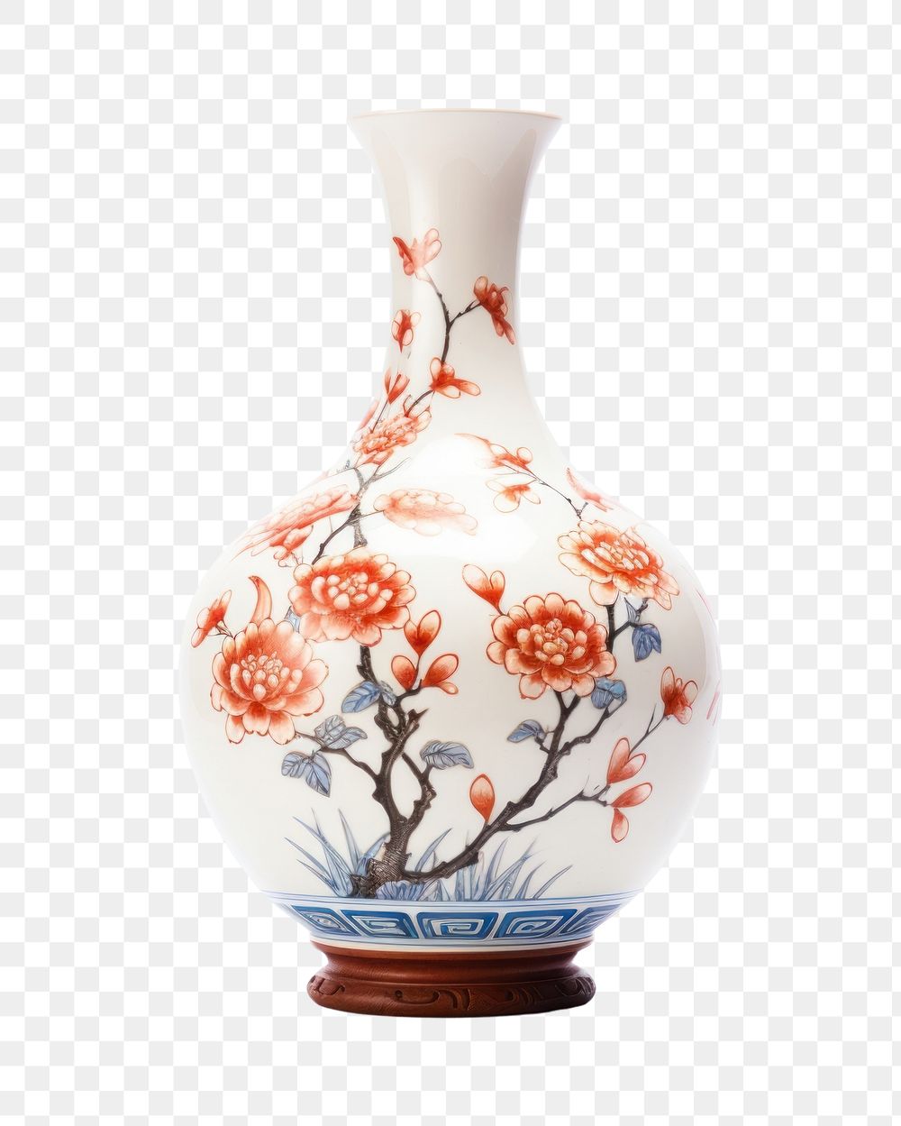 PNG  Chinese vase porcelain pottery art. 