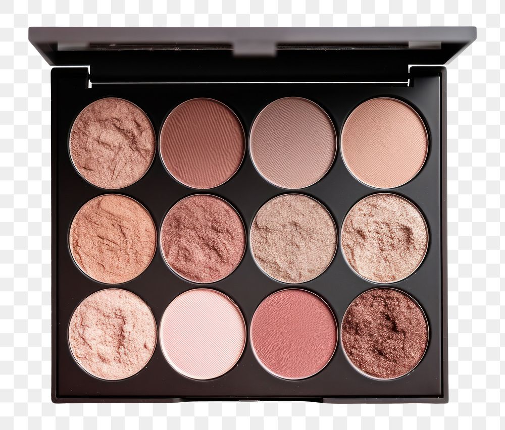 PNG  Eyeshadow palette cosmetics white background arrangement. AI generated Image by rawpixel.