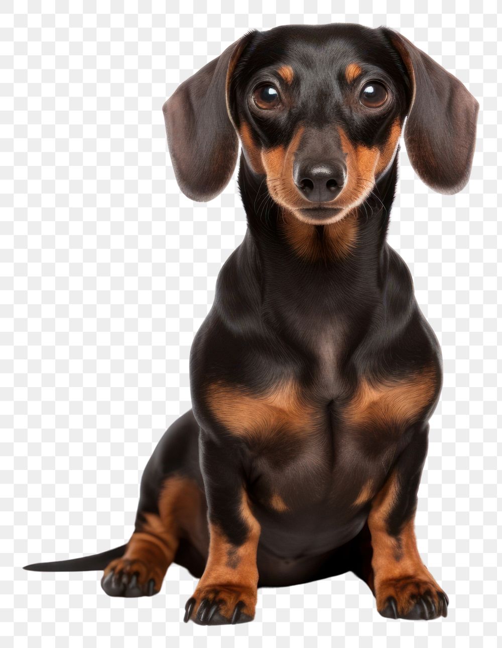 PNG  Dog dachshund sitting animal. AI generated Image by rawpixel.