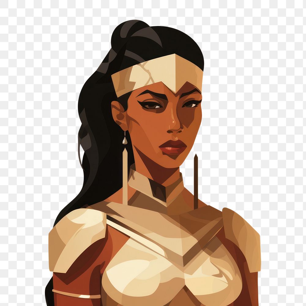 PNG  Woman warrior adult anime illustrated. AI generated Image by rawpixel.