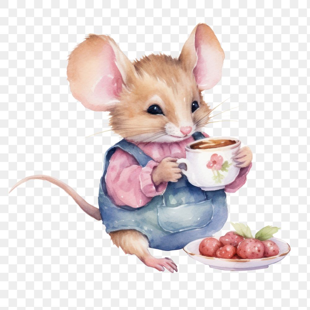 PNG Mice drinking tea rat rodent mammal. AI generated Image by rawpixel.