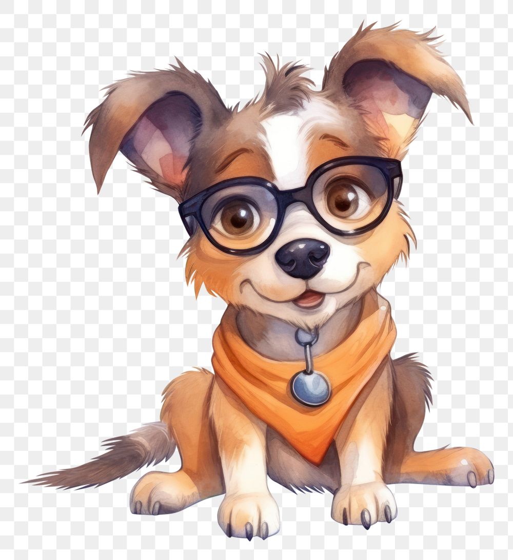 PNG Glasses dog cartoon mammal. 