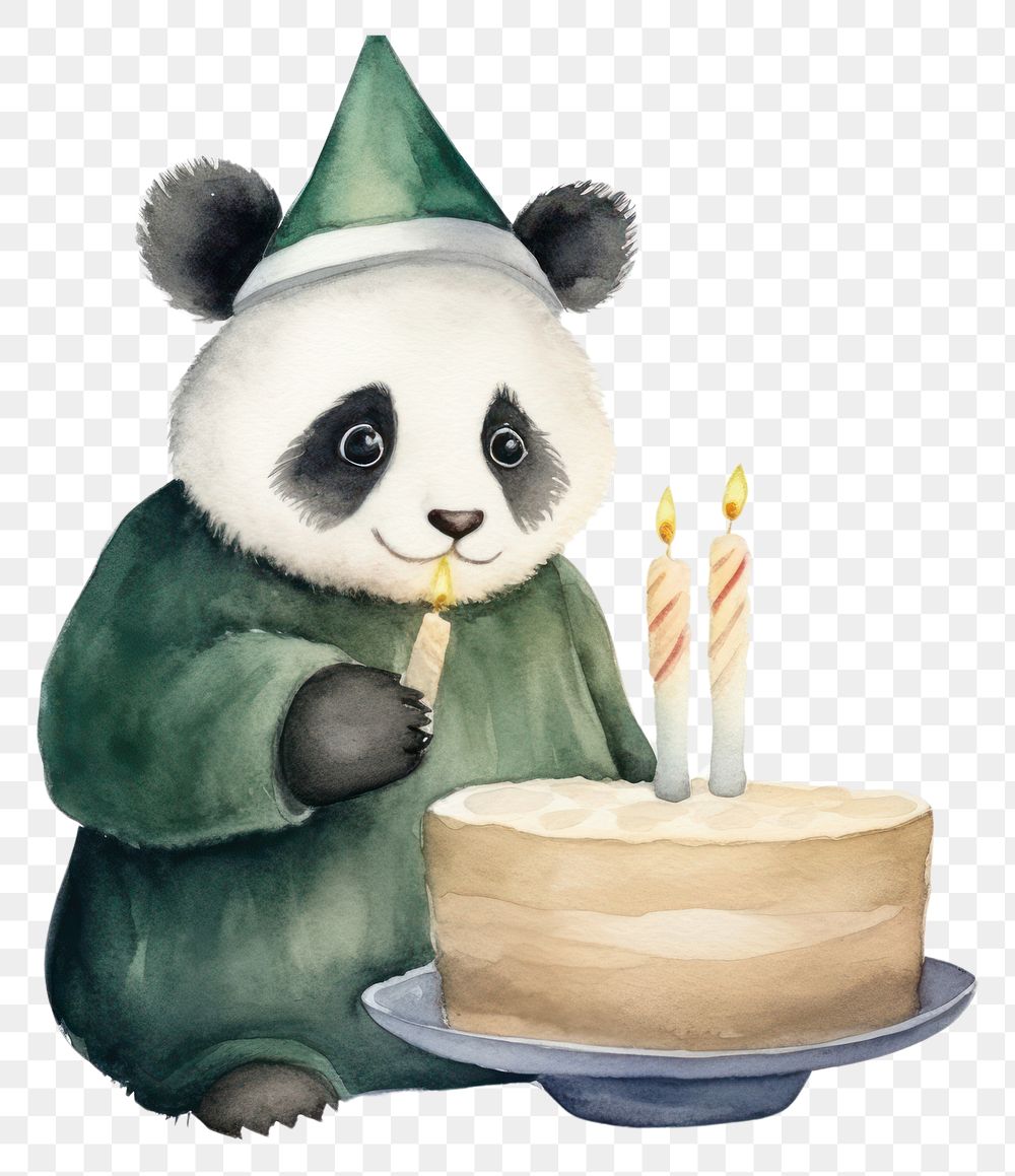 PNG Candle cake dessert panda. AI generated Image by rawpixel.