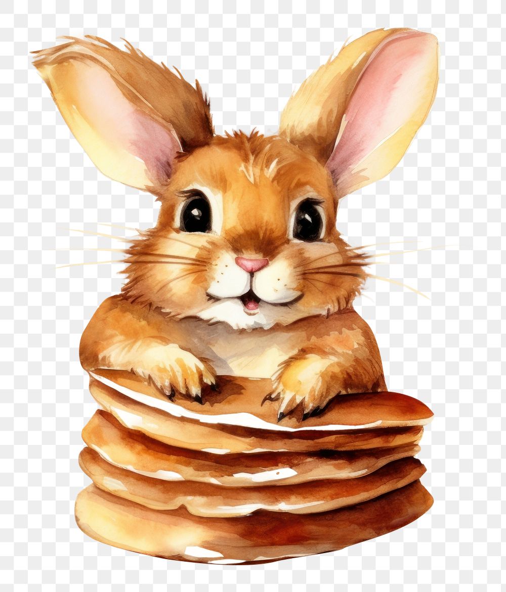 PNG Rabbit eating pancake animal mammal food. 