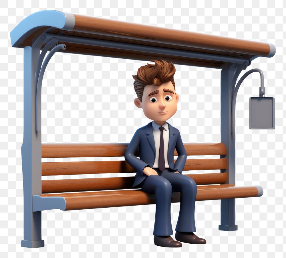 PNG Outdoors sitting cartoon bench. AI generated Image by rawpixel.
