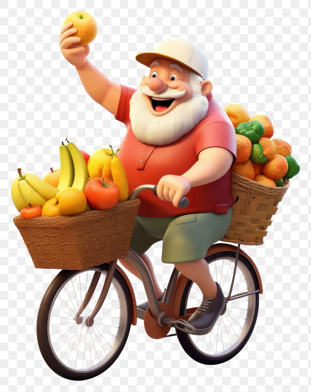 PNG Fruit grocery bicycle vehicle basket. 