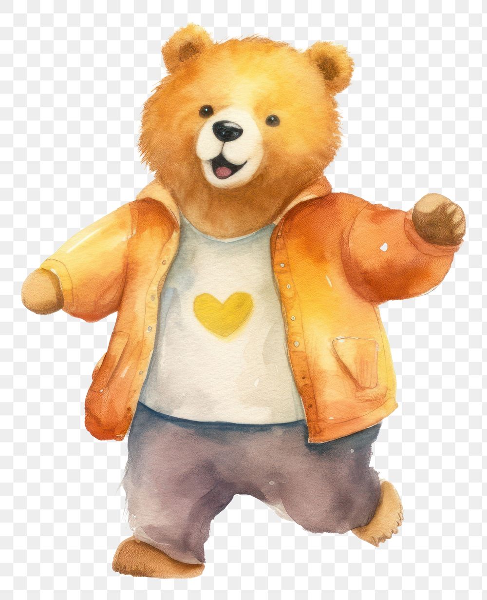 PNG Bear character toy white background representation. 