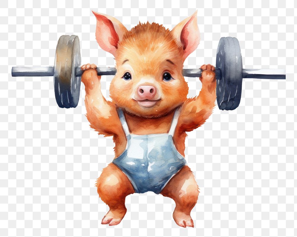 PNG Boar animal weightlifting mammal. AI generated Image by rawpixel.