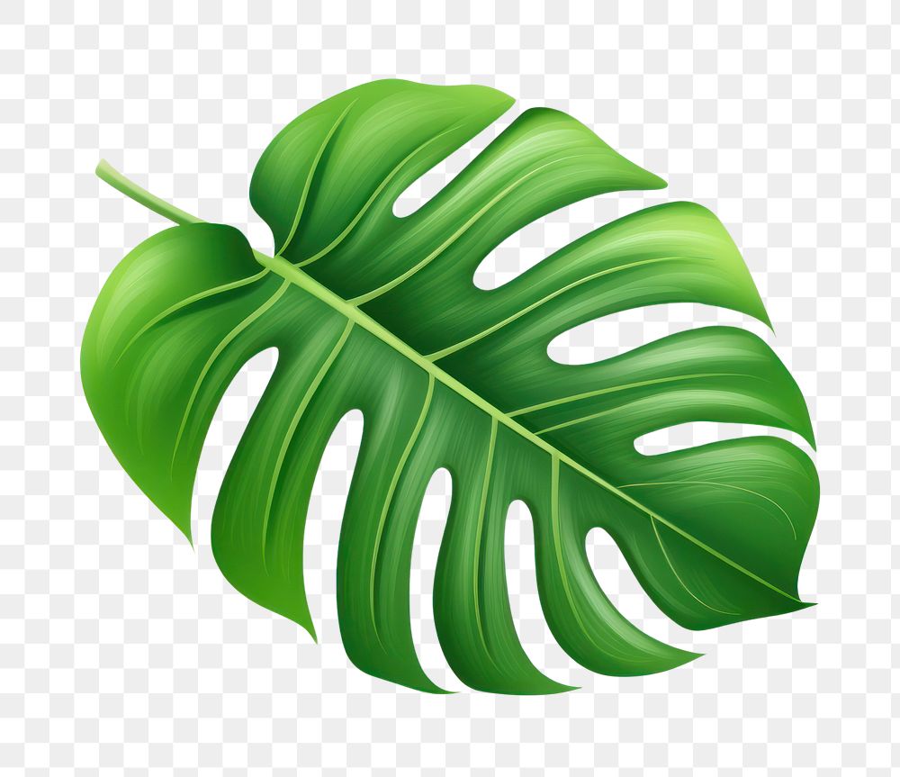 PNG  A monstera leaf plant white background freshness. AI generated Image by rawpixel.
