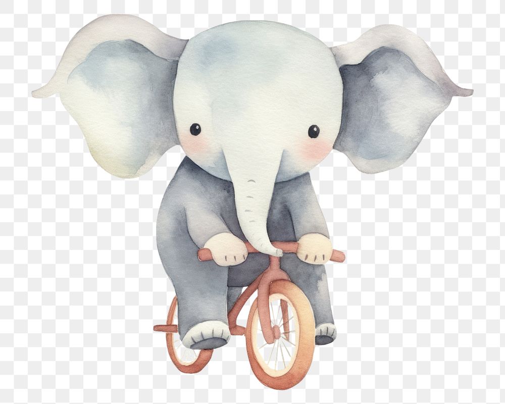 PNG Elephant ride bicycle animal vehicle cartoon. 