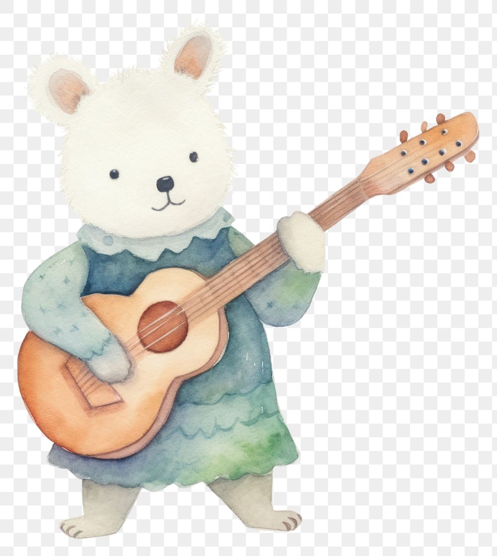 PNG Rat playing music cartoon guitar cute. 