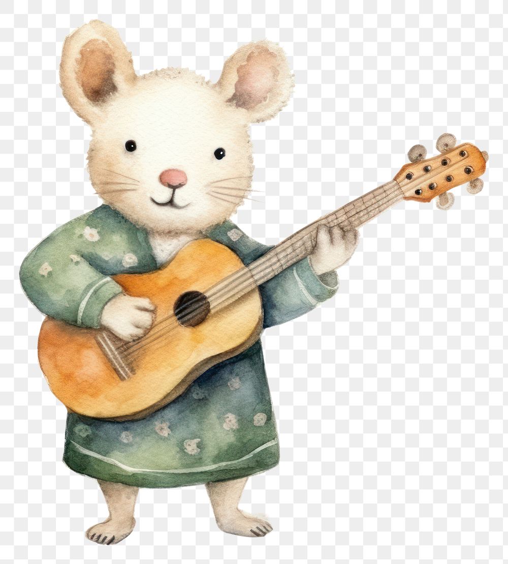 PNG Rat playing music cartoon animal guitar. 