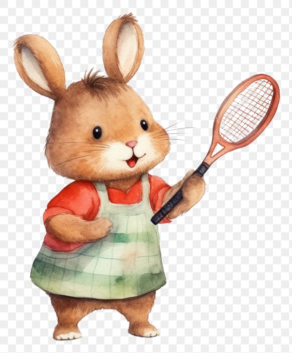 PNG Rabbit tennis cartoon mammal. AI generated Image by rawpixel.