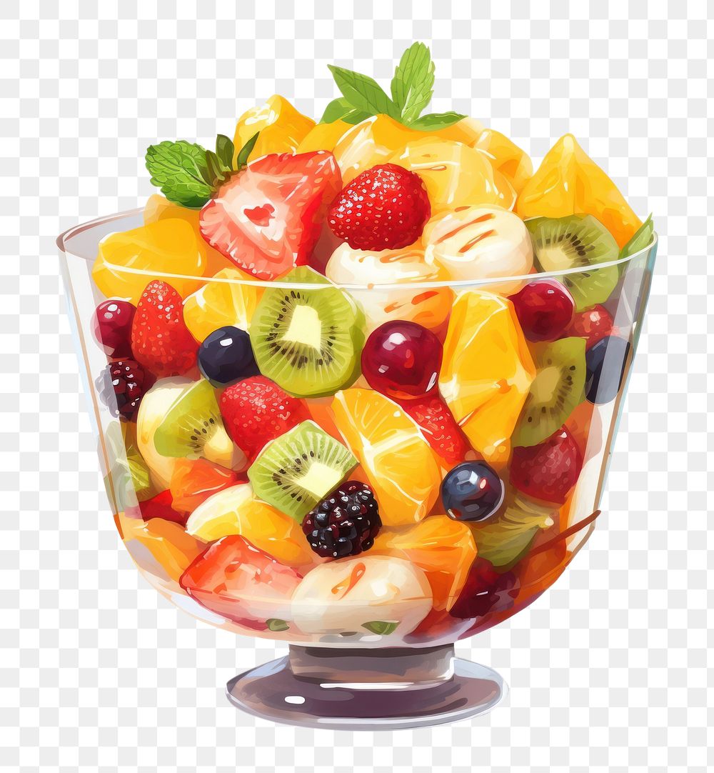 PNG Fruit salad dessert berry plant. AI generated Image by rawpixel.