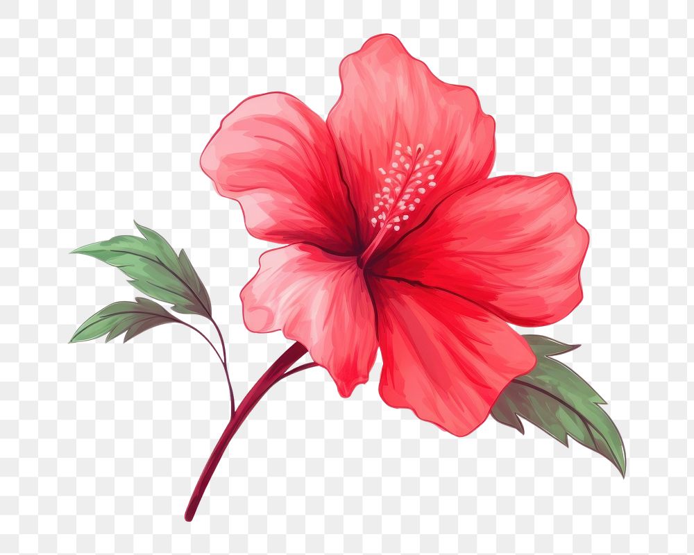PNG Flower hibiscus plant red. AI generated Image by rawpixel.