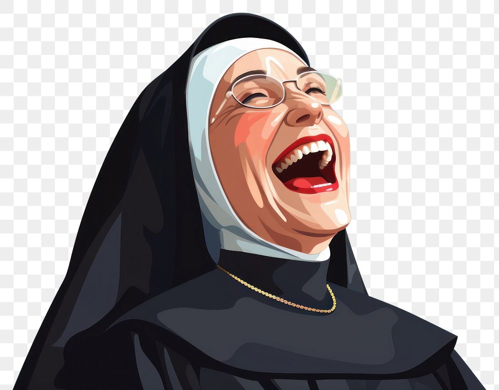 PNG Nun laughing female adult. | Premium PNG - rawpixel