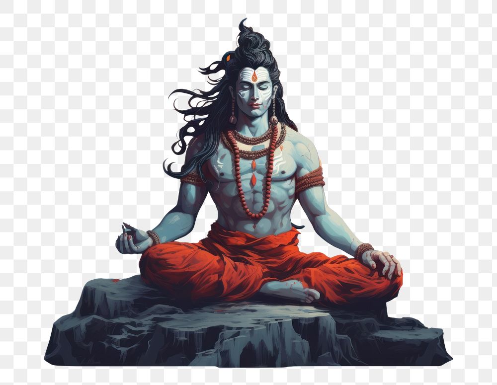 PNG Shiva statue adult spirituality cross-legged