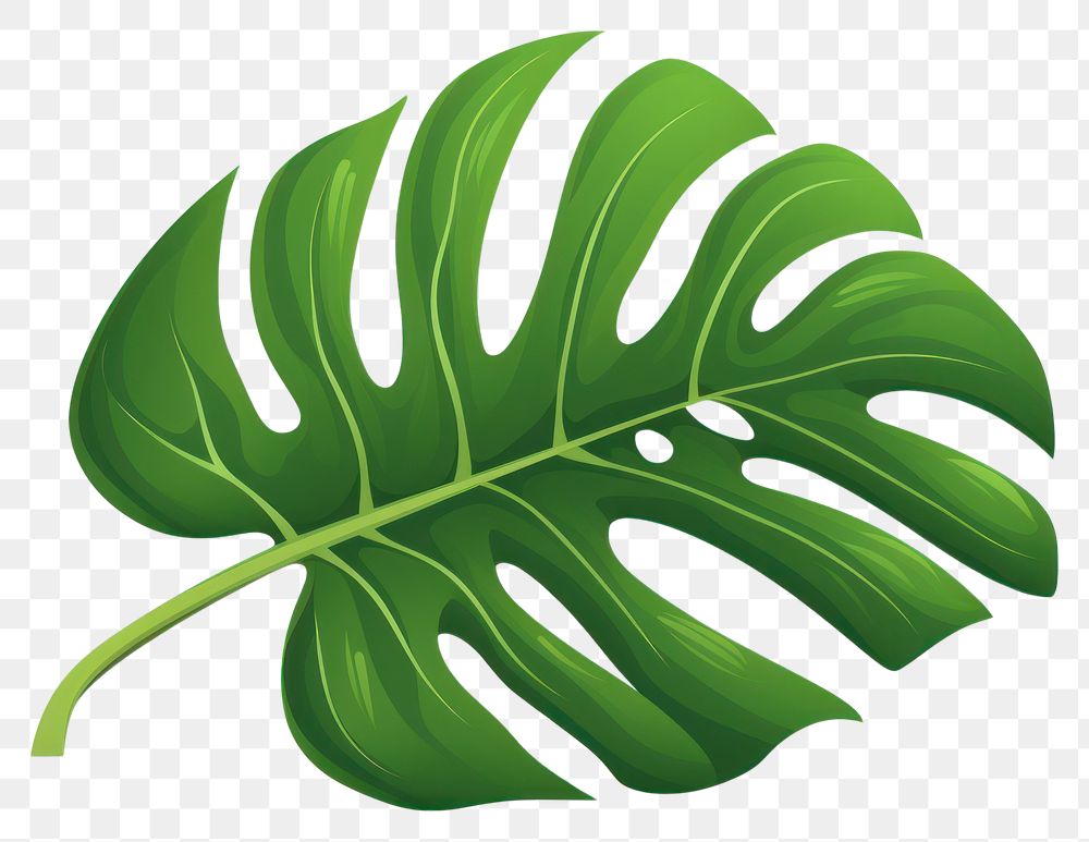PNG A monstera leaf plant white background freshness. AI generated Image by rawpixel.